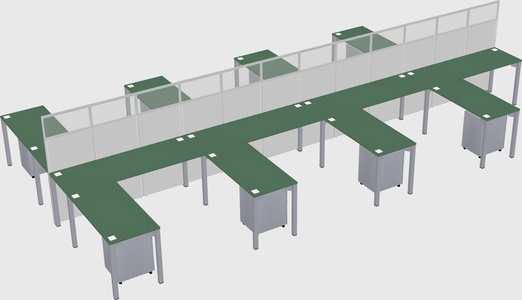 Shared l-shape cubicle