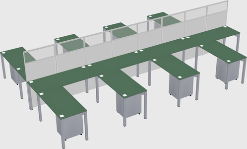 Shared l-shape cubicle
