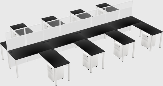 Shared l-shape cubicle