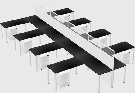 Shared l-shape cubicle