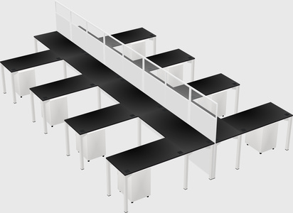 Shared l-shape cubicle