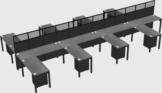 Shared l-shape cubicle