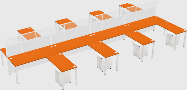 Shared l-shape cubicle