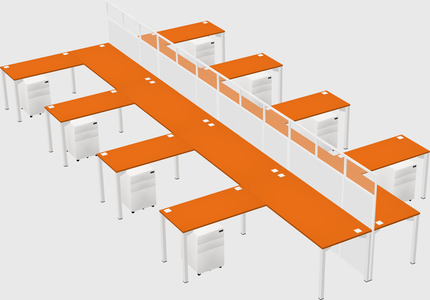 Shared l-shape cubicle