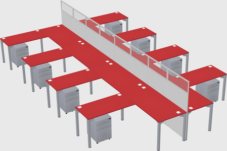 Shared l-shape cubicle