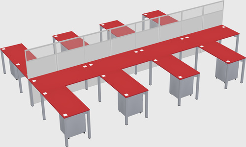 Shared l-shape cubicle