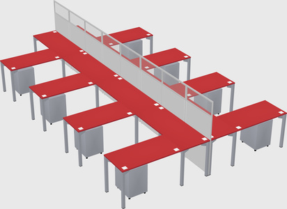 Shared l-shape cubicle