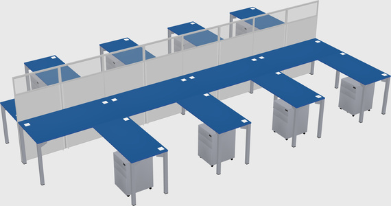 Shared l-shape cubicle