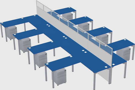 Shared l-shape cubicle