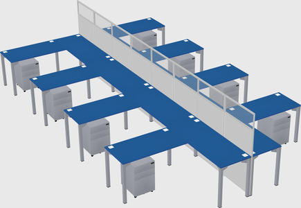 Shared l-shape cubicle