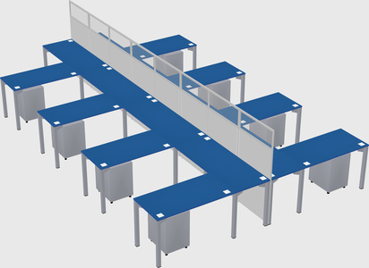 Shared l-shape cubicle