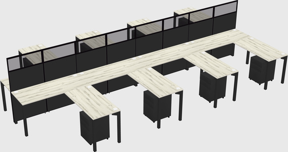 Shared l-shape cubicle