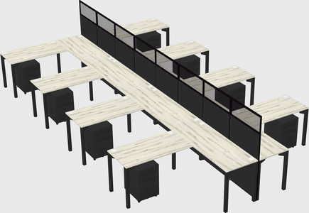 Shared l-shape cubicle