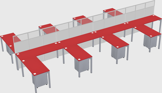 Shared l-shape cubicle