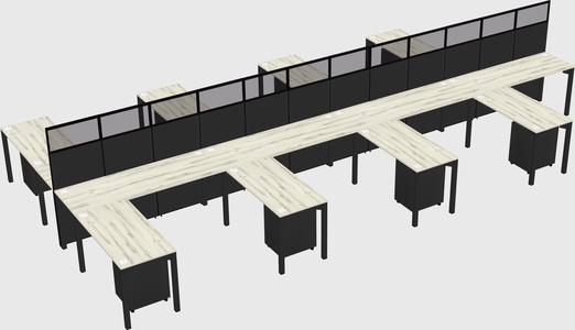 Shared l-shape cubicle