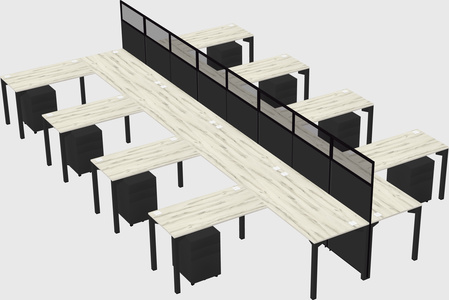 Shared l-shape cubicle