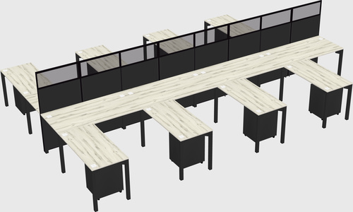 Shared l-shape cubicle