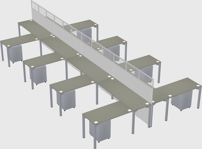 Shared l-shape cubicle