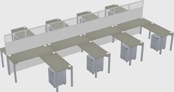Shared l-shape cubicle