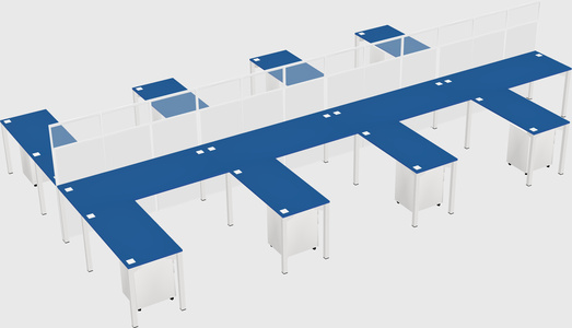 Shared l-shape cubicle