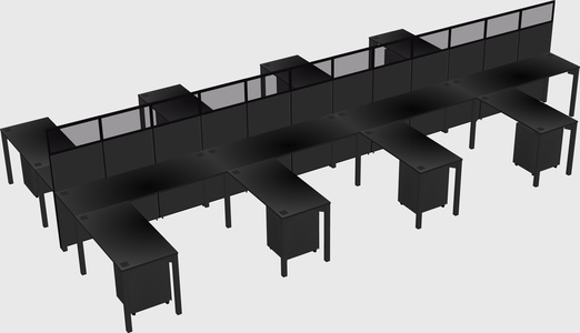 Shared l-shape cubicle
