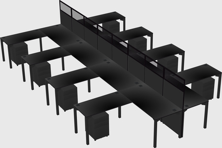 Shared l-shape cubicle