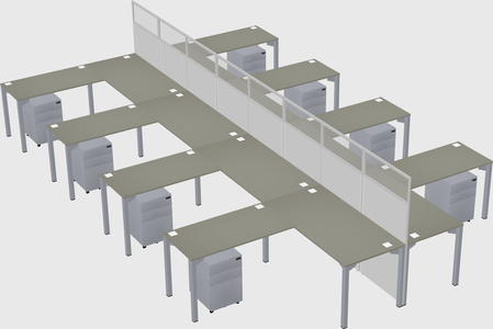 Shared l-shape cubicle