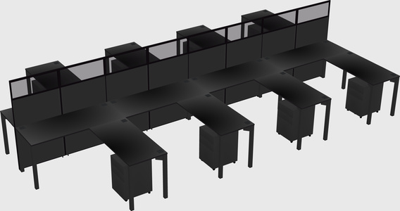 Shared l-shape cubicle