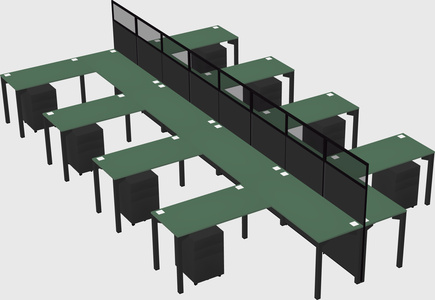 Shared l-shape cubicle