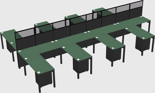 Shared l-shape cubicle