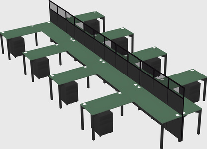 Shared l-shape cubicle