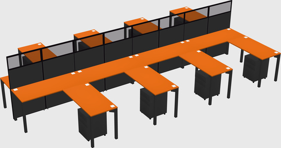 Shared l-shape cubicle
