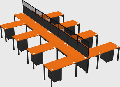 Shared l-shape cubicle