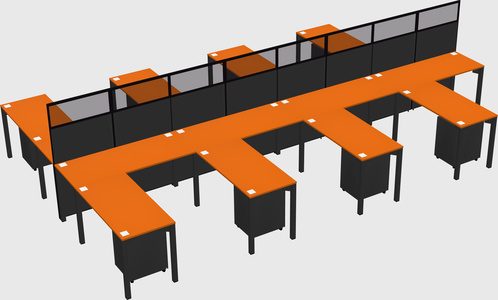 Shared l-shape cubicle