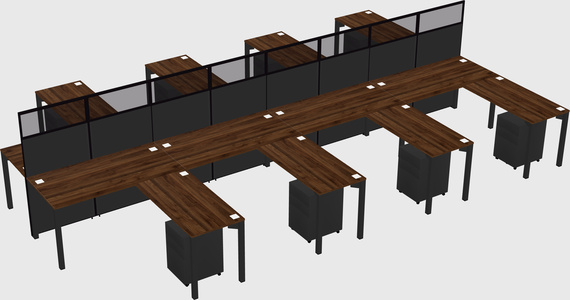 Shared l-shape cubicle