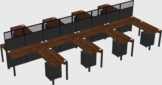 Shared l-shape cubicle