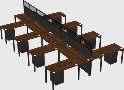 Shared l-shape cubicle
