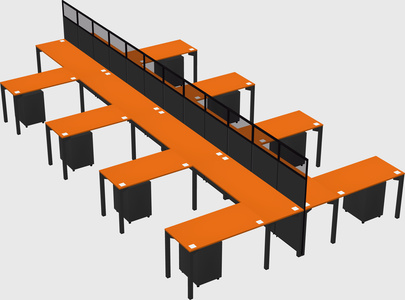 Shared l-shape cubicle