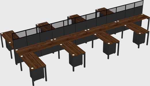 Shared l-shape cubicle