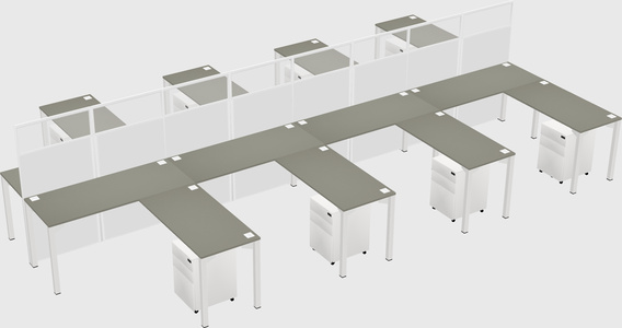 Shared l-shape cubicle