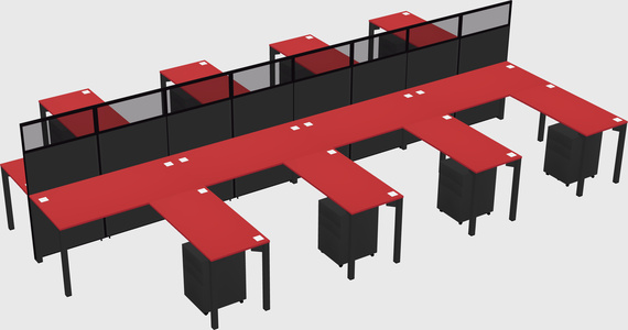 Shared l-shape cubicle