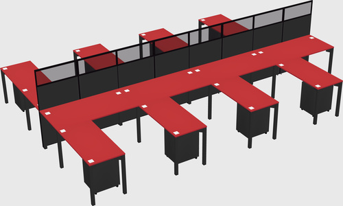 Shared l-shape cubicle