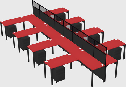 Shared l-shape cubicle