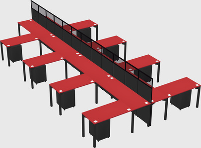 Shared l-shape cubicle