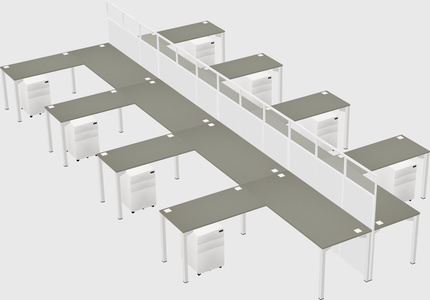 Shared l-shape cubicle