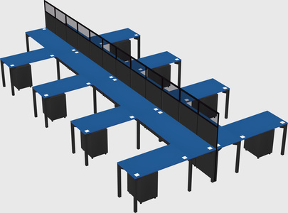 Shared l-shape cubicle
