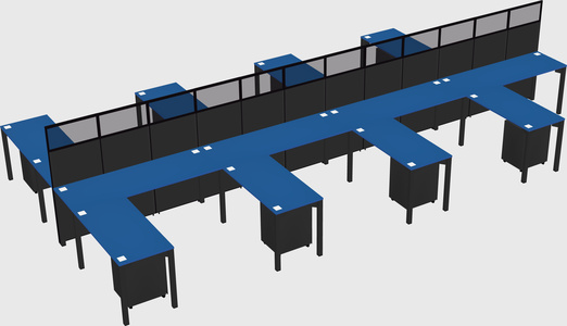 Shared l-shape cubicle