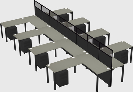 Shared l-shape cubicle