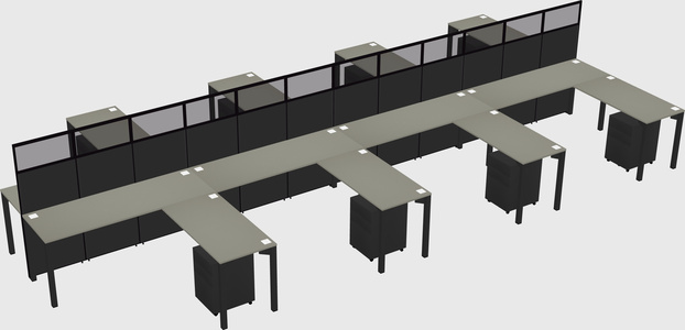 Shared l-shape cubicle