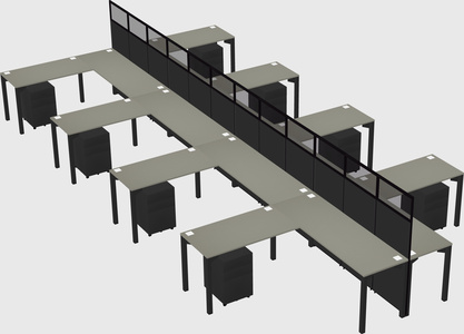 Shared l-shape cubicle